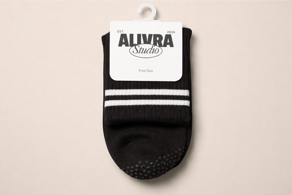 Alivra Pilates Grip Socks - Midnight Back